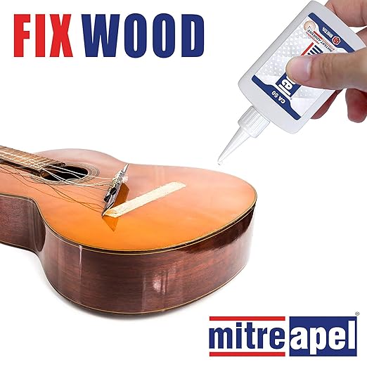 MITREAPEL Ca Glue with Activator (2 x 1.7 oz - 2 x 6.7 fl oz), Cyanoacrylate Super Glue for Plastic, Glass, Leather, Ceramic, Woodworking, DIY, 3D Printing - Instant Bond - 2 Pack