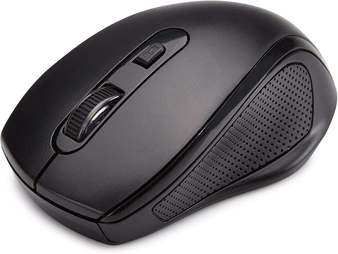 Amazon Basics Ergonomic Wireless Keyboard and Mouse Combo for Comfortable PC and Laptop Use, 2.4 GHz USB, Black