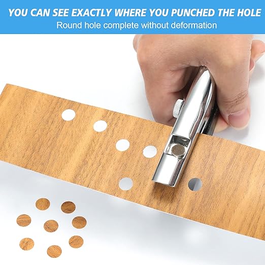 1/8" Hole Punch - Heavy Duty Single Hole Puncher for Paper, Tags, Cards, Plastic, Cardboard (3MM Black)