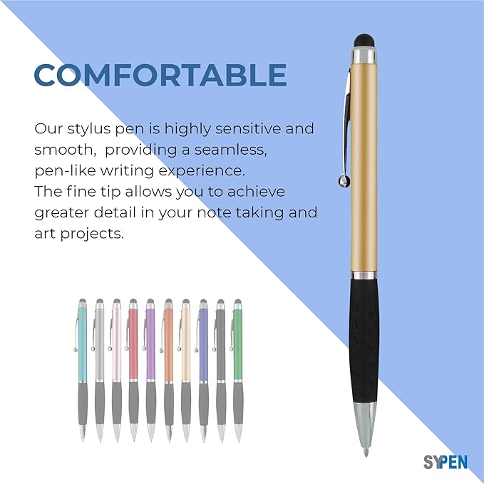 Personalized Pens With your Custom Logo or Text-300 Pack Bulk-for Businesses, Parties, and Events, 2 in 1 Ballpoint Pen & Stylus for Touchscreen Devices, L'Blue Barrel, Black Ink