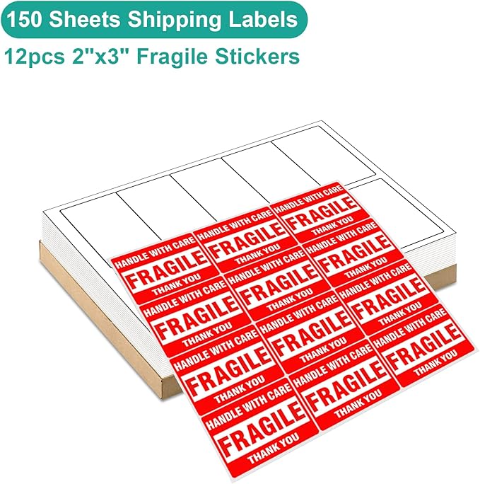 MFLABEL 2x4 Shipping Address Labels, 10-UP, 1500 Count, 150 Sheets for Printer, Internet Mailing, FBA Stickers 2" x 4" for Laser/Inkjet Printer