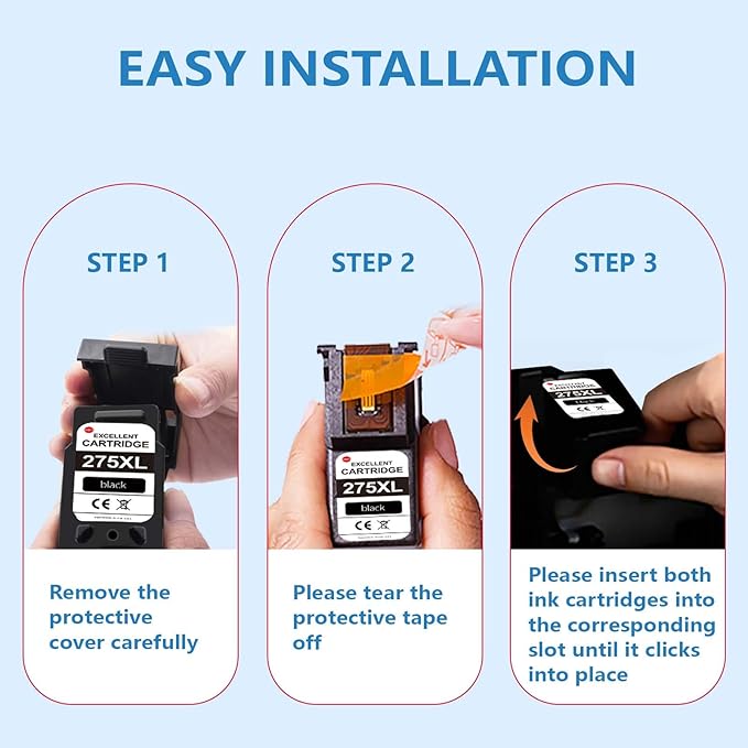 275XL Black Ink Cartridges (2-Pack)- Replacement for PG-275 Ink Cartridges for Canon Printers Compatible for TR4700 TR4720 TS3522 TS3722 TR4722 TS3500 TS3520 TS3720 TR4723 TR3700 TR4722