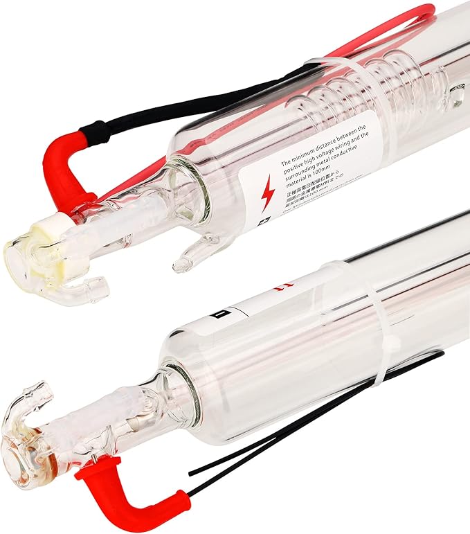 LD-Teemm CO2 Laser Tube, 10W CO2 Laser Tube with Coating 10 watt Length 380mm Dia. 50mm, Wire Pre-Connected for CO2 Laser Cutter Laser Engraving Cutting Machine