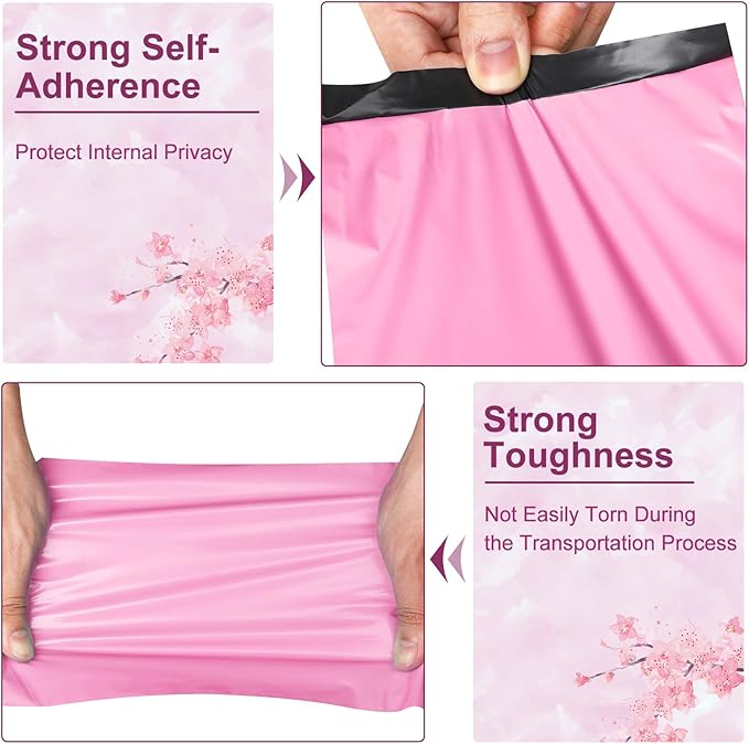 120PC Poly Mailers 6x9 Inch Pink Mailing Envelopes Bags Shipping Bags with Self Adhesive Waterproof and Tear-Proof Postal Bags