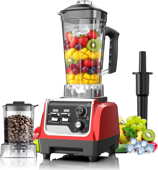 1800W Smoothie Blender and Grinder Combo 70OZ Large Capacity Countertop Blenders for Kitchen High Speed Blender for Smoothies Ice Crushing Frozen Drinks Puree (Dark Red)