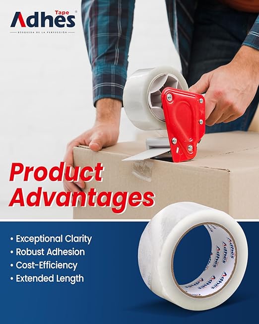 ADHES Heavy Duty Packing Tape, 30 Rolls, 1.88 Inch x 55 Yards, 2 mil Shipping Tape Refills, Packaging Tape, Box Tape for Moving, Shipping, Mailing and Sealing