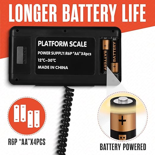 Houseables Shipping Scale, Platform Scale, Industrial, Heavy Duty, 400 LB, Weight Machine for Luggage, Packages, Postal, Floor, Commercial, Package, Business, Weighing, Large Platform, Digital, 22x18