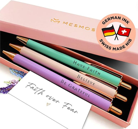 MESMOS Pastel Pens, Christian Gifts, Religious Gifts for Women, Bible No Bleed Through Cool Fancy Pens for Women, Nurse Journaling Cute Luxury Pretty Chic Nice Pen Set