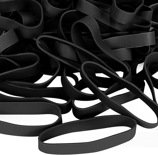 Size #82 Tactical Rubber Bands - Pack of 60 Heavy-Duty, Extra Thick and Wide UV, Heat, and Cold-Resistant Industrial-Grade Elastic Bands for Camping, Cycling, and Fishing (black)