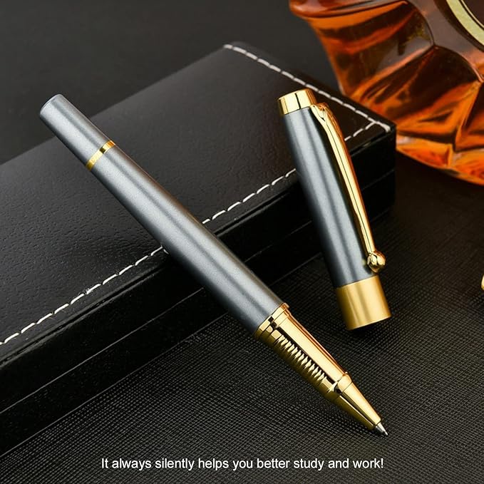 YIVONKA Ballpoint Pen Black Refill,Luxury Ballpoint Line width 0.5mm,Best Ball Pen Gift Set for Men & Women Professional Executive,Office,Nice BallPens Classy Gift Box (Blue)
