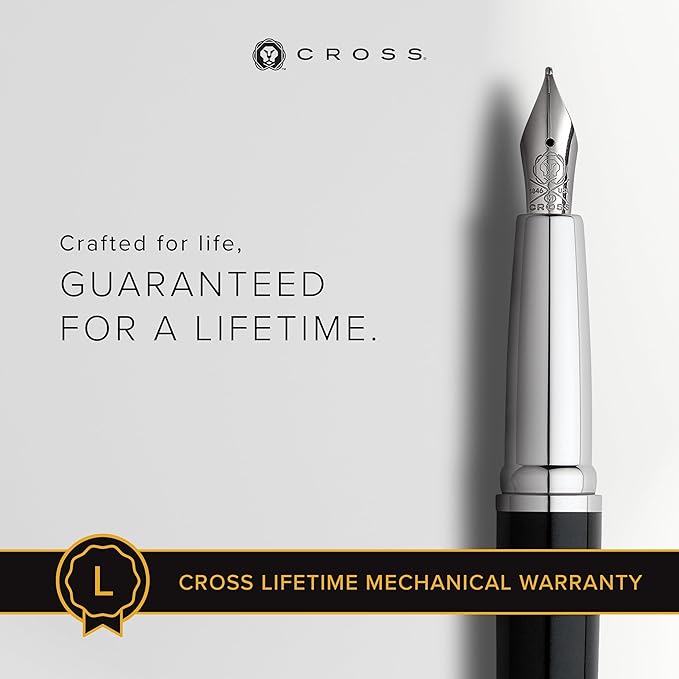 Cross ATX Refillable Fountain Presented in a Luxury Gift Box - Medium Point, Black Ink, Basalt Black