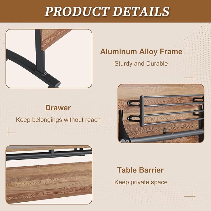Folding Conference Room Table, Modern Conference Tables with Silent Wheels, Large Rectangular Mobile Training Tables for Office Classroom, Foldable Modular Boardroom Seminar Table (8pack L47.2in)