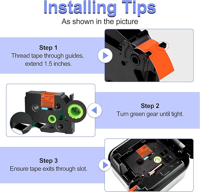 2 Pack Compatible for Ptouch TZe-B41 TZ-B41 TZe TZ Label Tape 18mm 0.7'' Laminated Black on Fluo Orange Label Maker Tape for PT-D600 PT-D610BT PT-D600VP PT-P710BT PT-P750W