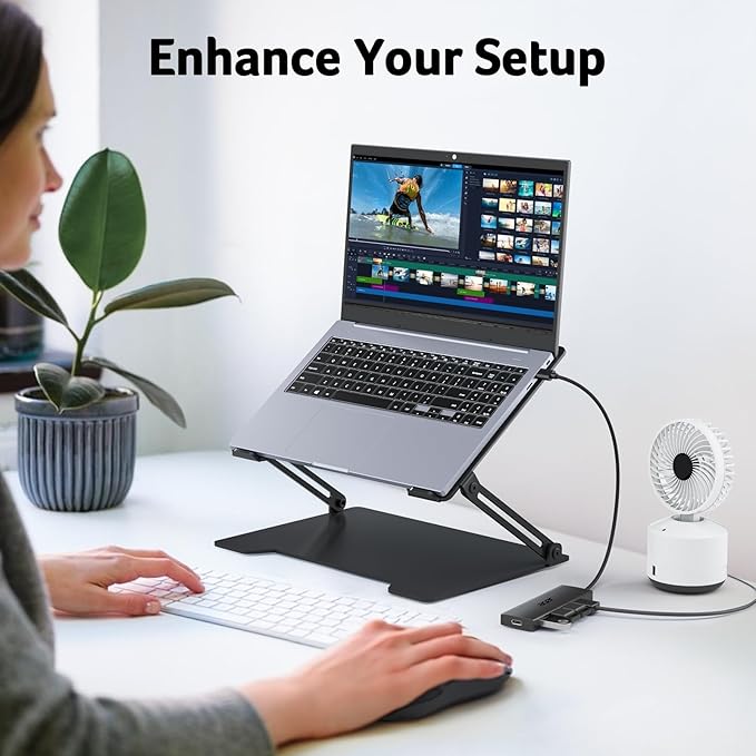 Acer USB Hub 4 Ports, Multiple USB 3.0 Hub, USBA Splitter for Laptop with Type C Power Port, Extender for A Port Laptop, PC, Desktop and More (4ft)