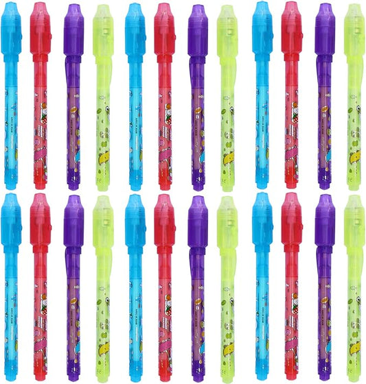 24 Pack Invisible Ink Pen with Purple Light Upgraded Spy Pen Secret Message Magic Markers Children's Day Gift Student Gift from Teacher for Boys Grils Kids Birthday Party Favor