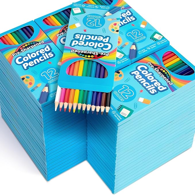Jumlys 864 Count Colored Pencils Bulk, 72 Packs Pre-sharpened Coloring Pencils for Kids in 12 Colors, Bulk School Supplies for Teachers, Ideal Back to School Supplies & Classroom Prizes