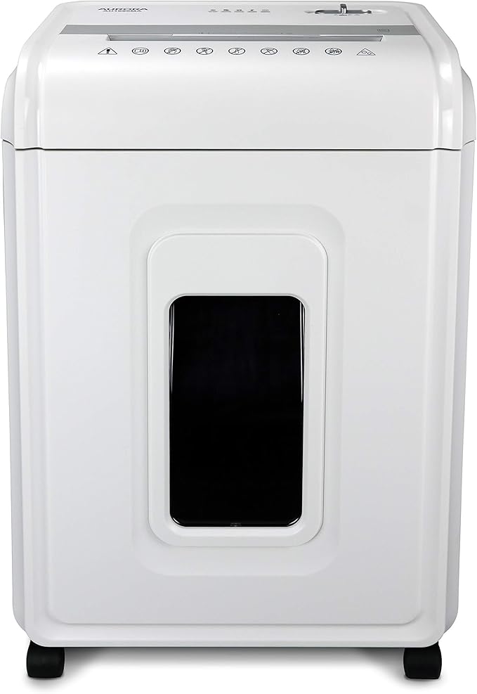 Aurora Heavy Duty High Security 16-Sheet Micro-Cut Shredder/Anti-Jam/60 Min Run Time/ 7-Gallon Pullout Basket and Casters, AU1680MA