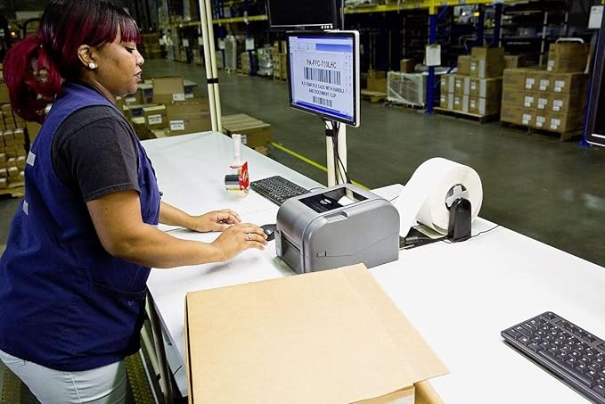 Brother TD-4420TN 4-inch Thermal Transfer Desktop Network Barcode and Label Printer, for Long Term Durable Labels and Barcodes, 203 dpi, 6 IPS, Standard USB 2.0, Serial, Ethernet LAN