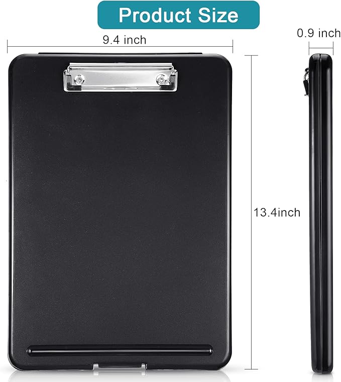 Epakh 7 Pcs Clipboard with Storage Bulks Plastic Storage Foldable Nursing Clipboard with Low Profile Clip for Student Teacher Nurse Employee, 9.5 x 13.5 Inch