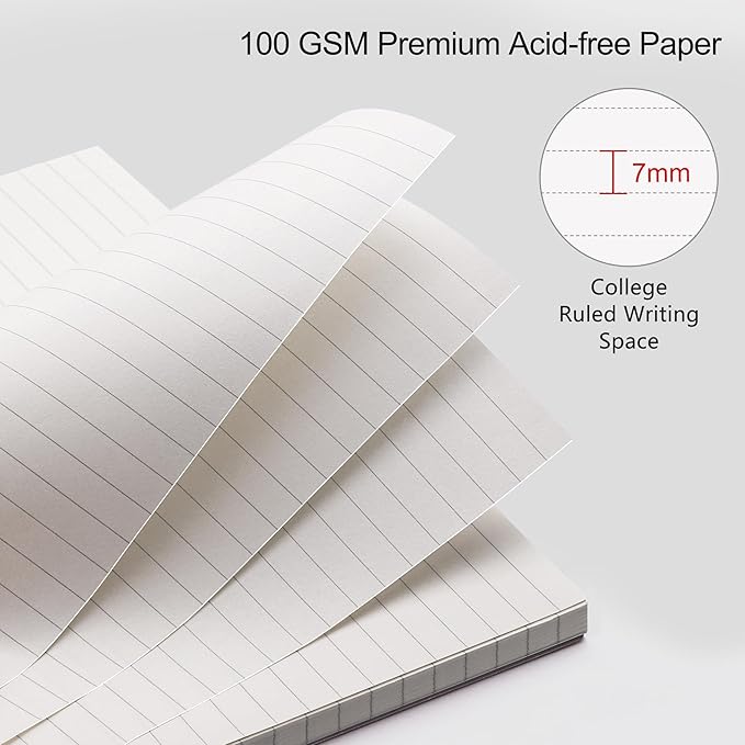 RETTACY Pocket Journal Notebook, 160 Lined Pages, A6 Mini Small Size (4.5" × 5.7"), for Work, Journaling, Writing, 100 GSM Thick Paper, Spiral-bound, Flexible Plastic Cover (Black)