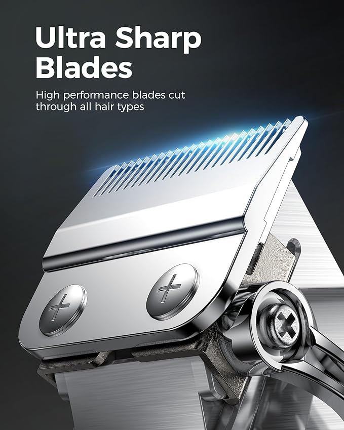 GLAKER Hair Clippers for Men Professional - Cordless Clippers and Trimmers Set, Complete Barber Kit for Hair Trimming & Beard Grooming, Mens Haircutting Kits for Blending & Fade Cuts (Gold)