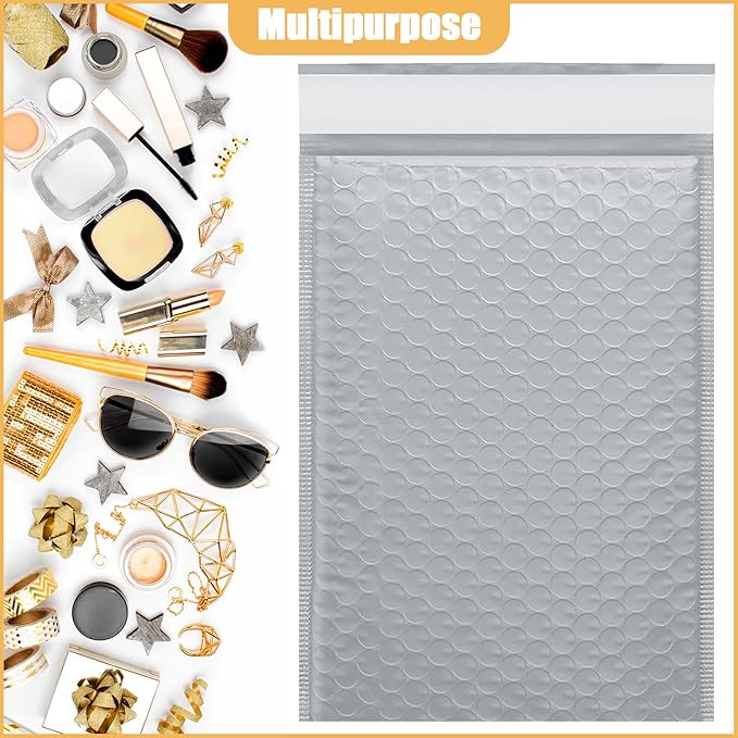 8.5in x 11in Bubble Mailer, Gray Poly Mailer, Padded Envelope, Shipping Envelope, Waterproof, Self-Sealing, For Small Business, Shipping, Mailing, Boutique Packaging(25PCS)