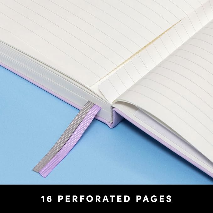 PAPERAGE Lined Journal Notebook, (Lavender), 252 Pages, Medium 5.6 in x 8 in - 100 GSM Thick Paper – Hardcover Journaling Notebook for Work, School & Note Taking