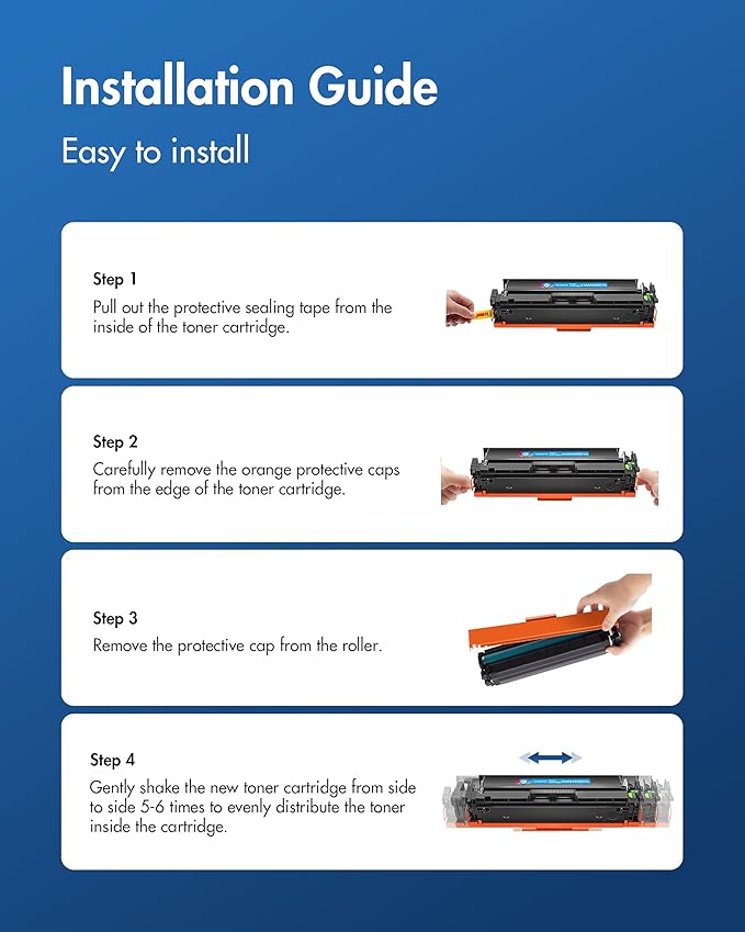 414A Toner Cartridge 4 Pack (with Chip) - 414X Replacement for HP 414A HP 414X, Compatible with HP Color Laserje Pro MFP M479fdw Toner, Color Laserje Pro M454dw M454dn M480f M455dn Printer | W2020A