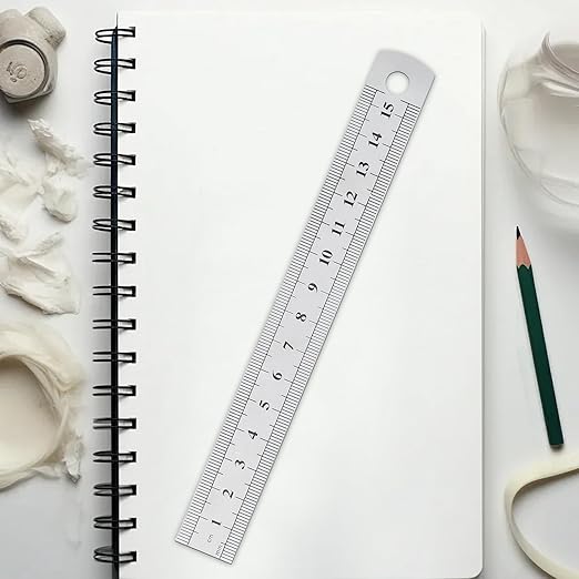 60 PCS 6 Inch Stainless Steel Ruler Bulk with Inch and Metric Scale, Straight Edge Metal Rulers Measuring Tool for Measuring