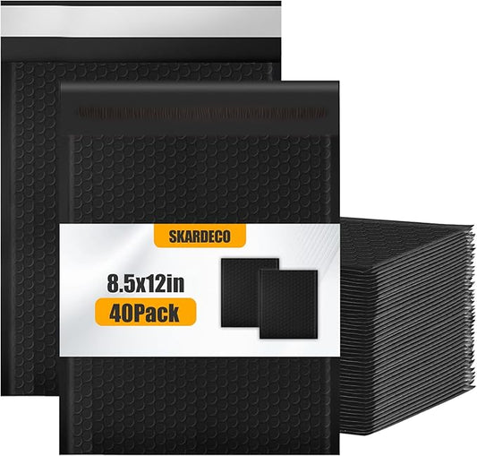 Bubble Mailers 8.5x11inch 40Pack Black Bubble Mailers Self-Seal Padded Mailing Envelopes Bubble Opaque Padded Mailer for Small Businesses to Package and Mail Jewelry Cosmetics#2