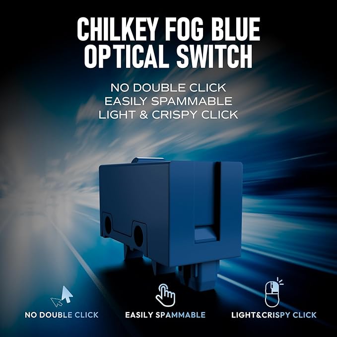 Chilkey Glacier LW 8K M Wireless Gaming Mouse with Screen - 49g Super Lightweight - Dual 8K Polling - Maximum 30000 DPI - Optical Switch - Tri-Mode 2.4G/USB-C/Bluetooth 5.2 - White