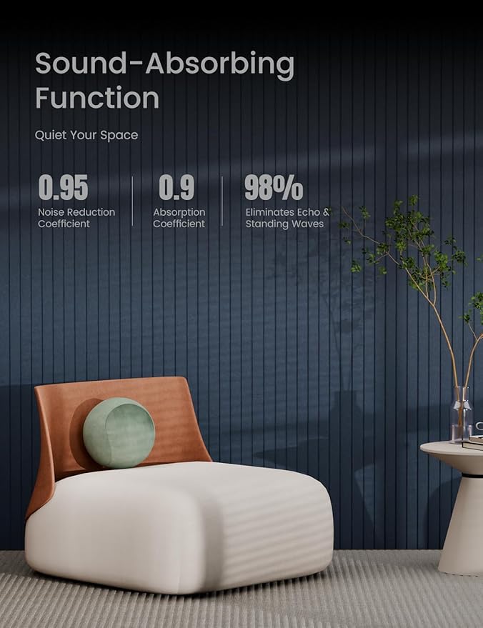 Bumusty Large Cork Board Alternative-36 x24 Felt Bulletin Board Tiles, with 30 Pushpins, 40 Adhesive Tabs, 6-Pack Slat Wall Paneling, Cork Boards for Office Push Pin Board Felt Board-Denim Blue