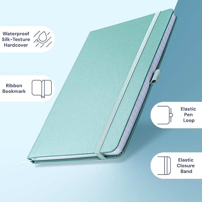 A5 Lined Journal Notebook, 7mm College Ruled Notepad, Journaling for Writing, Work, School, Travel and Note Taking, Hardcover 160 Pages (80 Sheets) 5.79 x 8.3 inches (3 Pack Cornflower Blue)