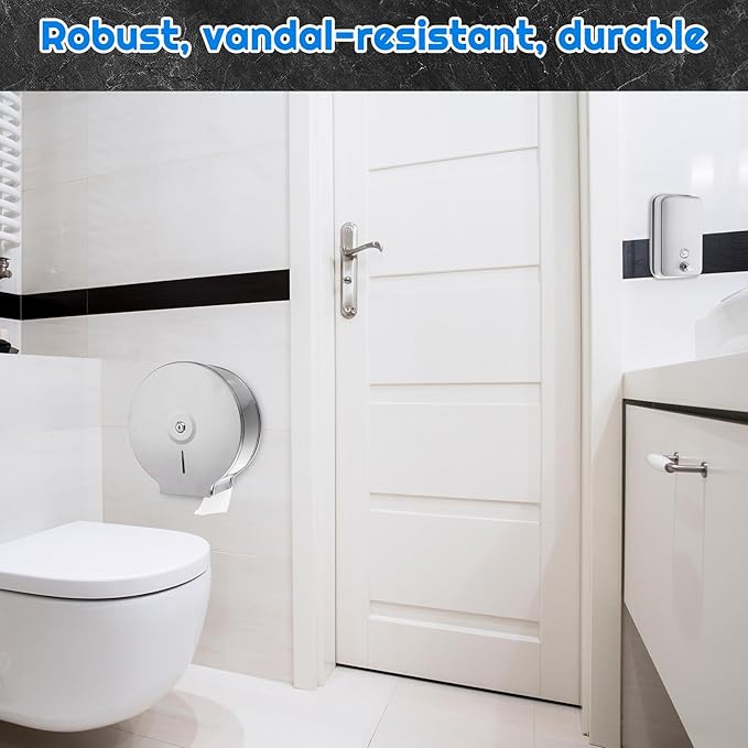 3 Pcs Commercial Sanitary Napkin Receptacle and Paper Towel Dispenser Set Include 1 Wall Mounted Tampon Holder and 1 Stainless Steel Paper Towel Holder (1000 ml,Style 5)