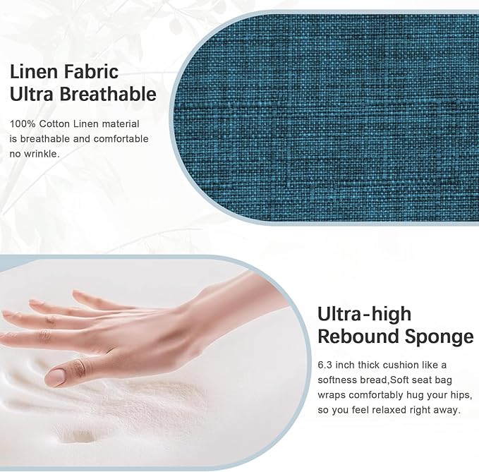 Accent Chair 2 Seat, Arm Chairs with Soft Seat and Armrests for Living Room, Love seat for Dining, Reading, and Waiting Rooms (Blue)