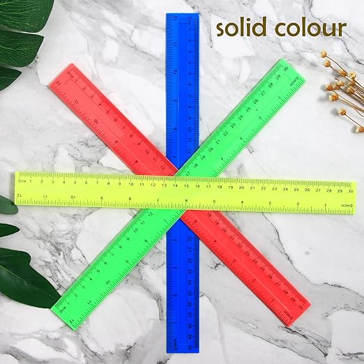64 Pack Rulers Bulk for Classroom 12 inch, Plastic Clear Rulers for Office Back to School Supplies with Inches and Centimeters