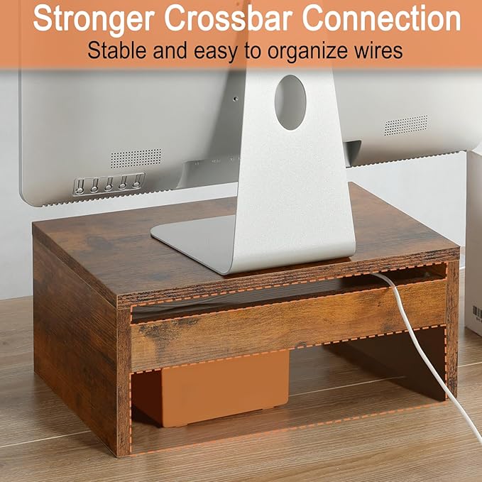 TEAMIX Higher Monitor Stand Riser-6.7 inch, Monitor Riser with Storage for Desk Small Monitor Stand TV/Screen/PC/Laptop Riser Computer Stand Desktop Shelf