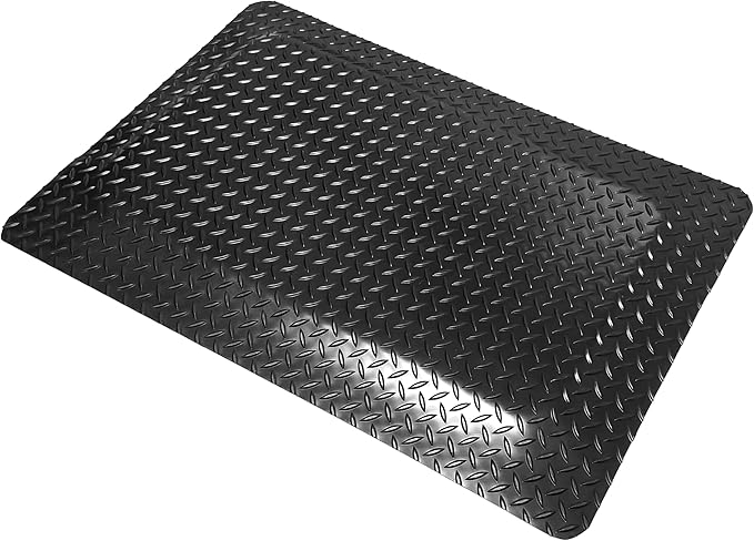 Rhino Mats, American Classic Diamond Anti-Fatigue Mats, Industrial Ergonomic Comfort Standing Mat for Work, Home, Garage, Office, Kitchen or Anywhere (Black 1" Thick, 3 FT. x 20 FT.)