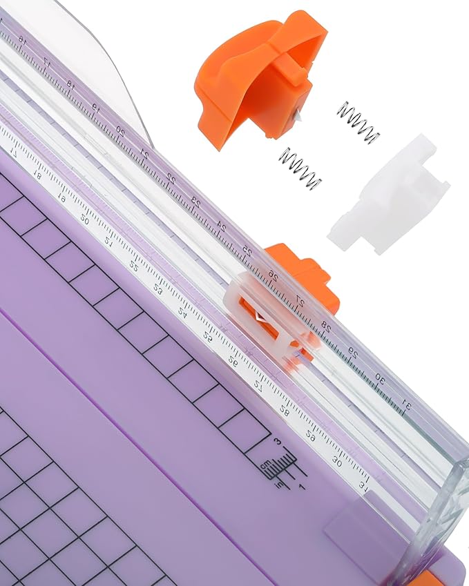 Firbon Purple A4 Paper Cutter, 12 Inch Titanium Straight Paper Trimmer with Side Ruler for Scrapbooking Craft, Paper, Coupon, Label, Cardstock