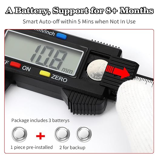 Digital Caliper, Esydon Upgraded Calipers 6 inch, Measuring Tool, Electronic Ruler, with Large LCD Screen, Auto-Off Feature, Inch and Millimeter Conversion, Plastic Case, Perfect for Household, DIY