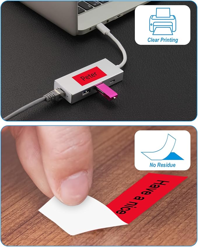Weemay 3 Pack TZe451 24mm Black on Red Laminated Label Tape Compatible with Brother Label Maker Tape TZe-451 TZe 451 TZ-451 TZ451 for PTouch PT-E500 PT-D600 PT-P750W PT-P900W Printer, 1 in x 26.2 ft