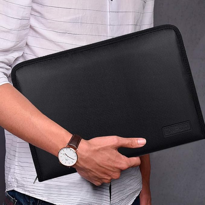 ENGPOW Expanding File Folder Important Document Organizer Fireproof Document Bag-A4 Size, 25 Pockets,Color Labels,Non-Itchy Silicone Coated Portable Filing Organizer Folder(14.3" x 9.8")