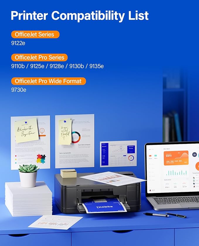 936e 936XL High Yield Ink Cartridges with Chip 4-Pack Set Replacement for HP 936 936e Ink Works with HP OfficeJet Pro 9125e 9135e 9110b 9128e 9130b 9122e 9120e 9730e Printers Black Cyan Magenta Yellow