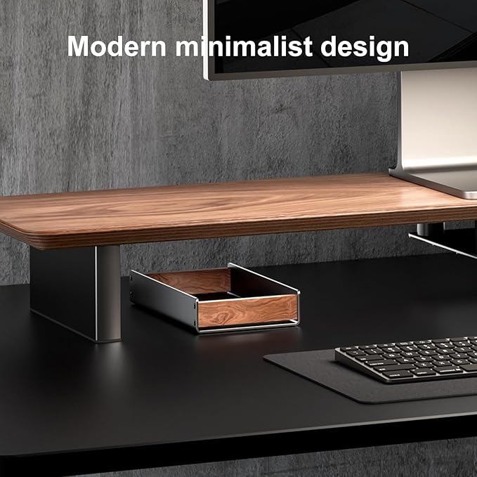 UPERGO Desk Tray Organizer Drawer for Home Office, Walnut Desk Organizer Tray for Keys, Pen, Watch