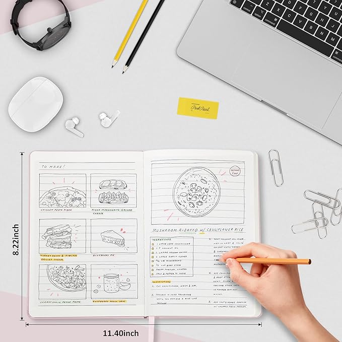 Lined Journal Notebook for Women Men, 200 Pages A5 Hardcover Leather Journals for Writing,Travel,School,Office,Work,Business,College Ruled Notebooks for Note Taking, Diary Notepad 5.7"×8.3"(Pink)