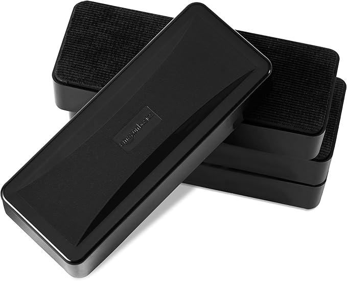 Amazon Basics Dry-Erase Whiteboard Eraser, for School, Office, Home, and Classroom, Black, 4-Pack,