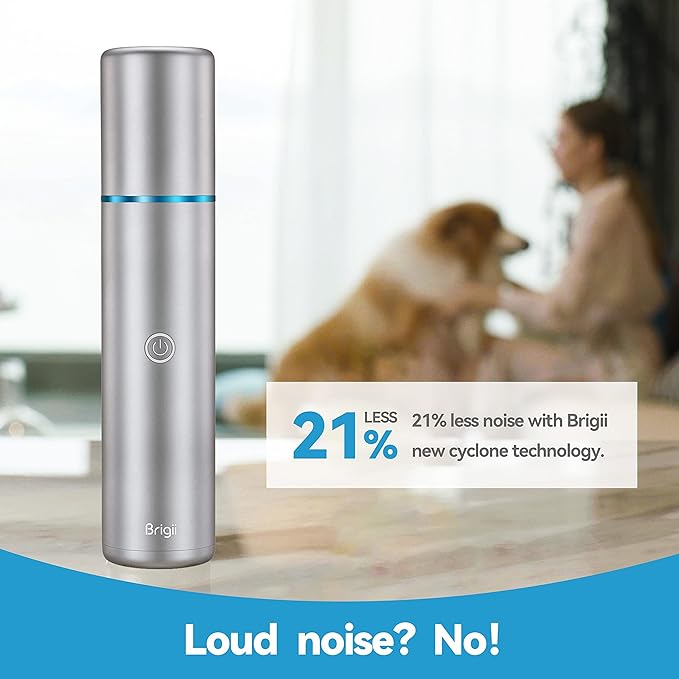 Brigii Crevice Vacuum, Handheld Vacuum & Air Duster & Hand Pump 3 in 1, Cordless Mini Vacuum, 3 Kinds of Crevice Nozzles, Lightweight 1lbs,USB Rechargeable-M2