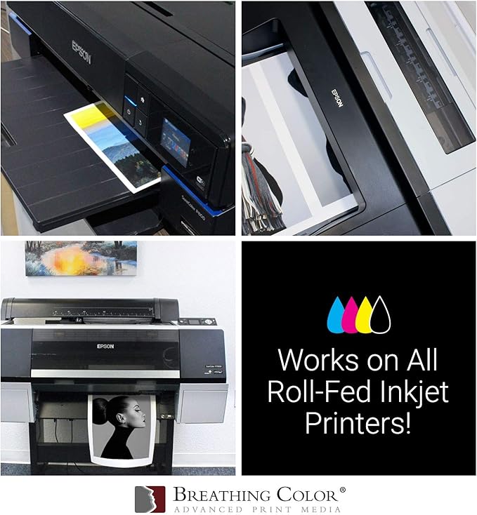 Premium Lyve Matte Canvas Paper Perfect For Use on Professional Makes and Models of Epson, Canon and HP printers preferred by Professionals. 19 mil textured Canvas offered in a 42 inch by 40 ft roll