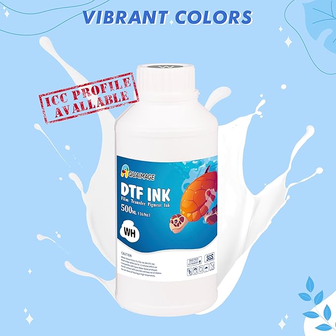 500 ml Premium DTF White Ink, DTF Transfer White Ink for PET Film, Refill Ink for Printheads L1800,ET-8550, XP-15000, XP600, I3200, Heat Transfer Printing Direct to Film(500ml 16.9oz)