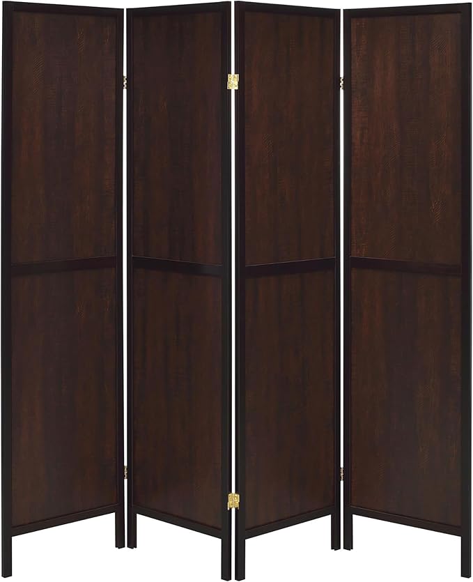 NicBex Room Divider 4 Panel Room Dividers with Sleek Legs Partition Room Dividers and Folding Privacy Screens Wall Divider for Home, Office, Room Separation,69.5"W x 0.75"D x 70.25"H, Rustic Tobacco